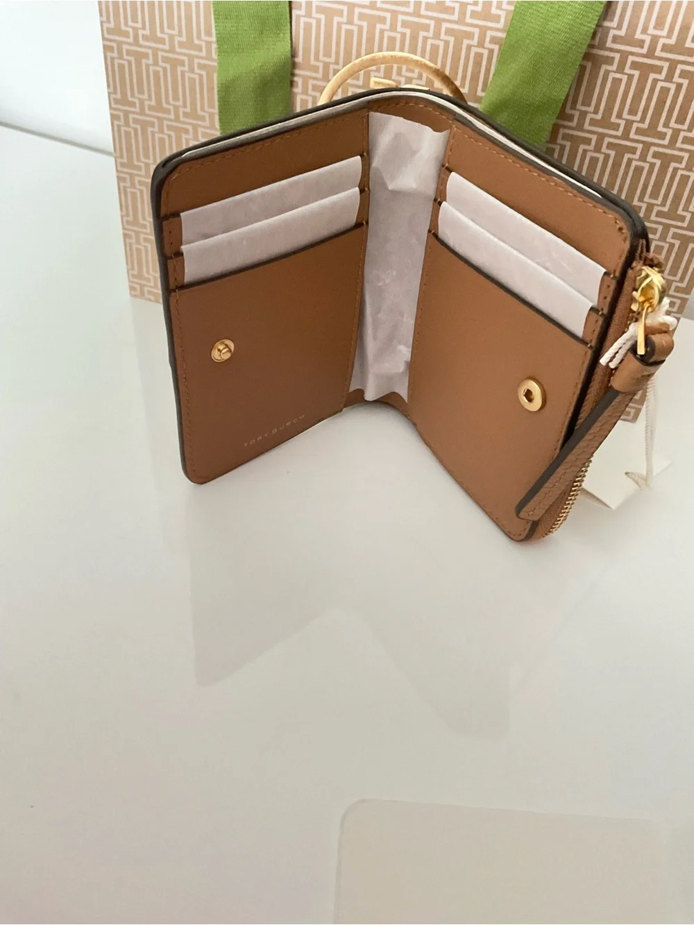 Tory Burch Tiramisu McGraw Pebbled Leather Bi-Fold Wallet (NWT)